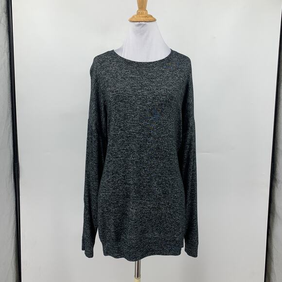 Athleta Top Womens M Medium Black Grey Mindful Dolman Pullover Lightweight Crew - Picture 2 of 13